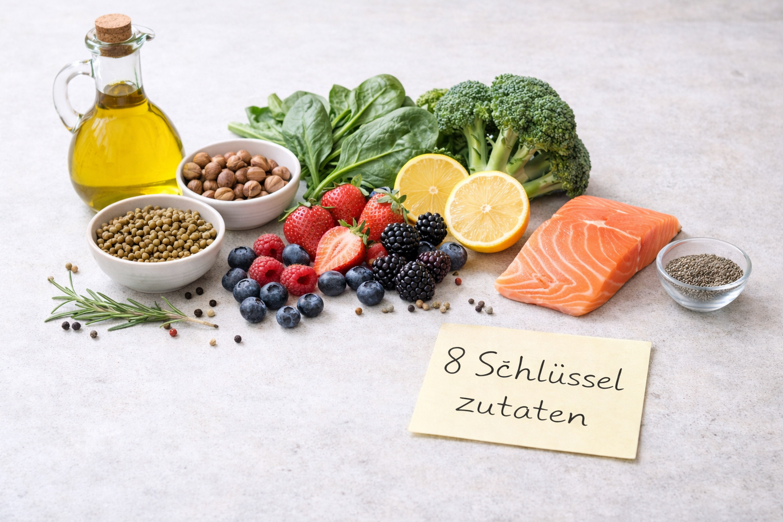 Entzündungsarme Woche, ohne Verbote: Deine 8 Schlüsselzutaten